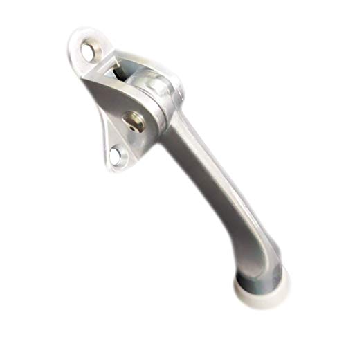 QCAA Heavy Duty Kickdown Door Stopper, 4", Zinc Die Cast, Satin Chrome, Made in Taiwan - color: Satin Chrome(4"), size: 1 Pack