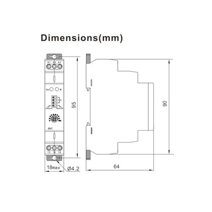 BNT 10A Dual Function Timer Relay Delay On Delay Off Relay AC230V&DC24V Time Relay