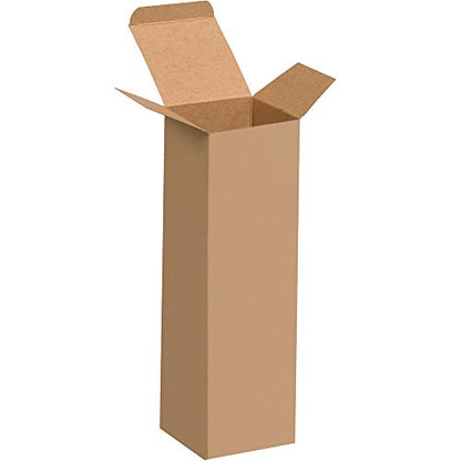 Aviditi Kraft Brown Folding Gift Boxes, 2 1/2" x 2 1/2" x 8", Pack of 250, Easy to Assemble Reverse Tuck Carton, for Small Gifts or Parts