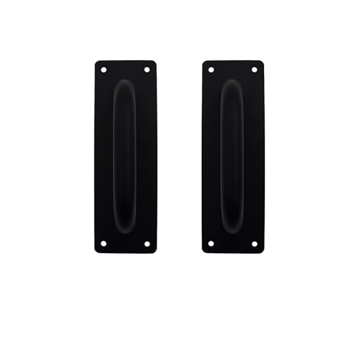 Pull and Push Plate Door Handle, Stainess Steel Door Handle Pull Plate,Black Door Pull Plate with Handle for Barn Sliding Commercial Wooden Composite Fire Door,7.87 * 2.56''2 PCS - size: 200*65mm/7.87*2.56'' Black