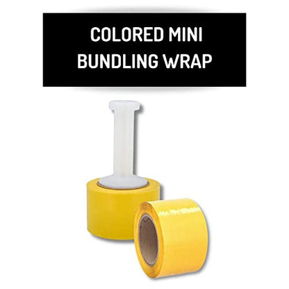 PSBM Dark Yellow Mini Stretch Film/Wrap 3 Inch x 1000 Feet 80 GA 18 Rolls - color: Yellow, size: 3 Inch