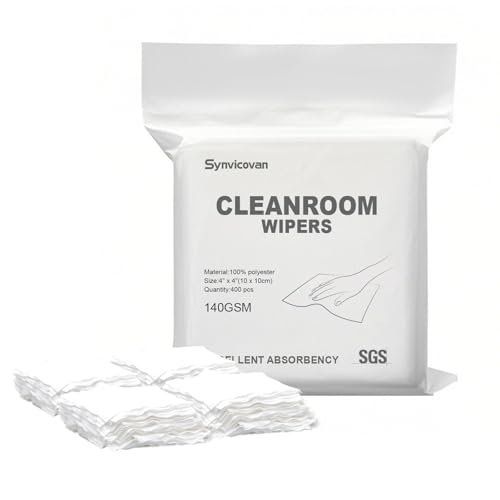 Cleanroom Cloth Wipes 4"x4",140GSM,Bag of 400 Pcs - size: 4" x 4" (Pack of 400)