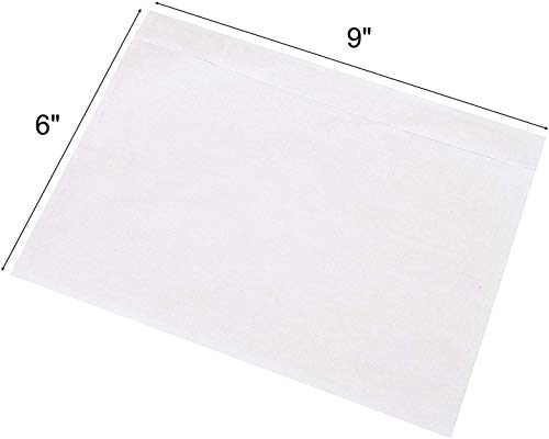 6" x 9" Clear Adhesive Top Loading Packing List Shipping Label Envelopes (500-Pack) - size: 500-Pack