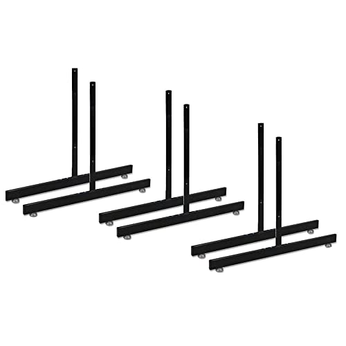 Only Garment Racks Black Gridwall T Base Rectangular Tube With Levelers (Economically Sold in a Set of 3 Pairs) Black Finish - style: T LEGS WITH HARDWARE/SCREWS