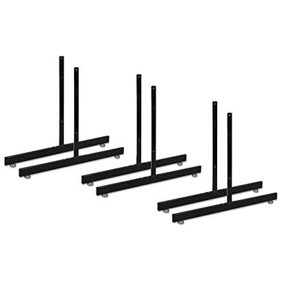 Only Garment Racks Black Gridwall T Base Rectangular Tube With Levelers (Economically Sold in a Set of 3 Pairs) Black Finish - style: T LEGS WITH HARDWARE/SCREWS