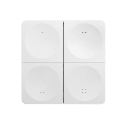 MiBOXER K4-W 4-Gang Wireless Dimming Panel, 2.4GHz 4-Zone LED Brightness & CCT Wall Remote, Battery-Free Wired Panel - color: White