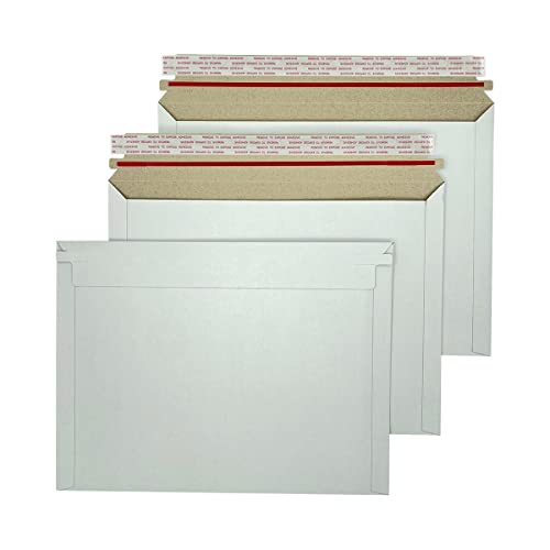 30 Pack White Rigid Mailers 12.5x9.45 Inches - Can Keep Flat Kraft Cardboard Mailer, Suitable for Protecting Shipping Gift Cards, Invitations, Photos, Documents