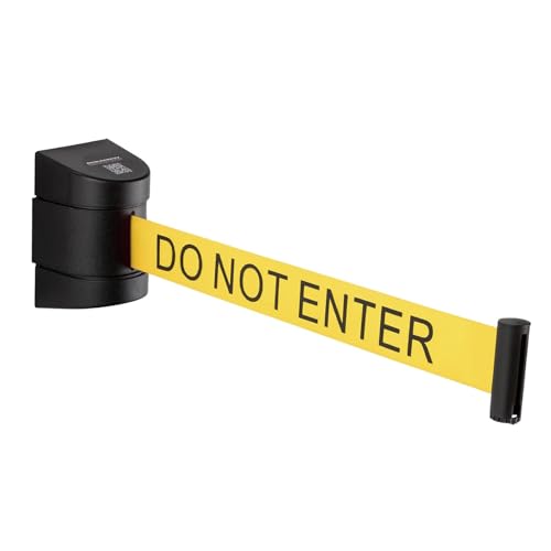DuraSteel Wall Mount Crowd Control Retractable Belt Barrier - 9.2 Ft Yellow Do NOT Enter Retractables Barrier Belt w/Yellow ABS Casing Crowd Control Barriers Line NOT Stanchions with Retractable Belts - color: Yellow Belt (DO NOT ENTER), size: Guardian 2.