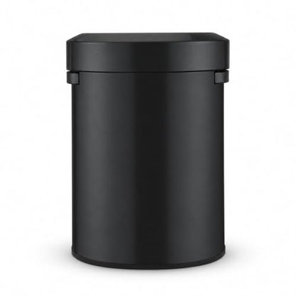 Home Zone Living 18 Gallon Commercial Trash Can with Semi-Round Flat Back - color: Matte Black, size: D-Shaped