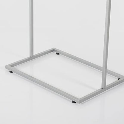 M&T Displays Metal Eco Info Board Silver 18x24 Inches Slide-In Poster Sign Holder 1 Tier Double Sided Floor Standing Pedestal Advertising Display with Backing and Anti-Glare PET Cover - color: Silver, size: 18x24 - 1-tier