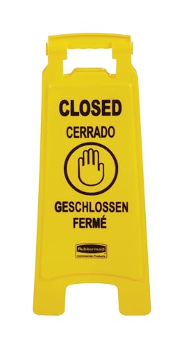 Rubbermaid Commercial Products Closed Area Sign, 2-Sided, Yellow, 26-Inch - color: Yellow 2-Sided, size: 26 inch, style: Closed Sign