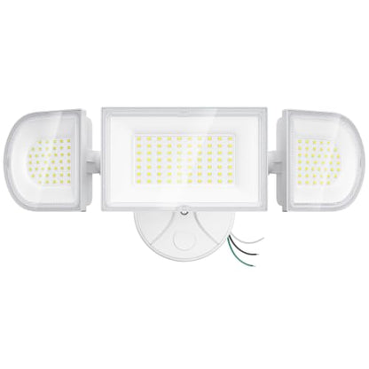 iMaihom 180W LED Security Light, 18000LM Flood Light Outdoor, Wired, Switch Controlled, IP65 Waterproof Exterior Floodlight, 6500K Daylight White, 3 Adjustable Heads for Garage, Yard, Entryway (White) - color: White