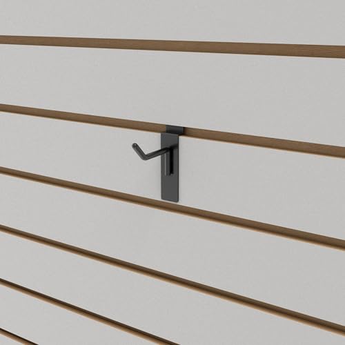 Econoco Slatwall Deluxe Hooks, 2 Inch Display Hooks for Panels, Heavy Duty Metal, Pack of 96, Black - color: Black, size: 2" Length