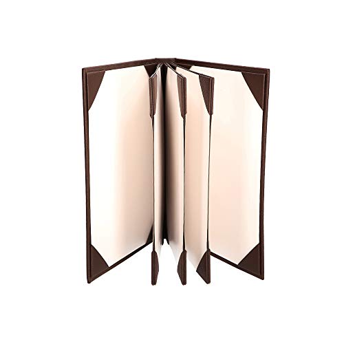 Menu Covers Made of Premium Faux Leather (10-Pack) - 8.5" X 11" - 8 Views - Brown - color: Brown, size: 8 Views