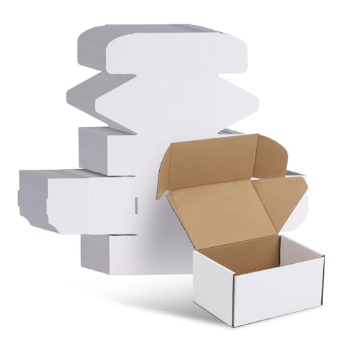 WIFTREY 6X4X3 Shipping Boxes Set of 30, 6X4X3 White Corrugated Cardboard Box for Packaging Small Business, Gift Packing, Mailing, Moving - color: White 30 Pack, size: 6x4x3