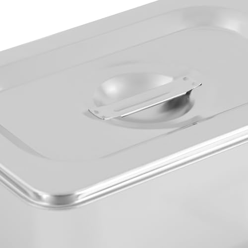 6 Pack Stainless Steel Hotel Pans with Lids, 1/9 Size or 1/4 Size Commercial Metal Food Catering Trays for Steam Table, Buffet Serving, Food Storage & Preparation (1/9 Size 2.7Qt) - size: 1/9 Size 2.7Qt