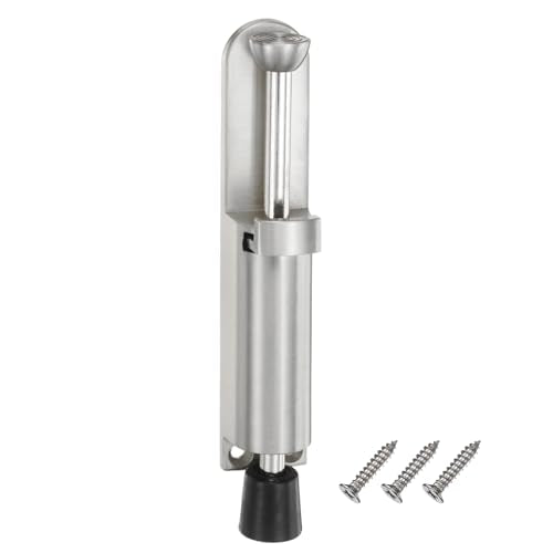 M METERXITY Kickdown Door Stop w/Rubber Tip and Screws 1.77" Silver - color: Silver, size: 1.77"