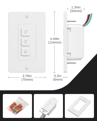 BN-LINK Dimmer Light Switch, Single-Pole Only, Neutral Wire Required