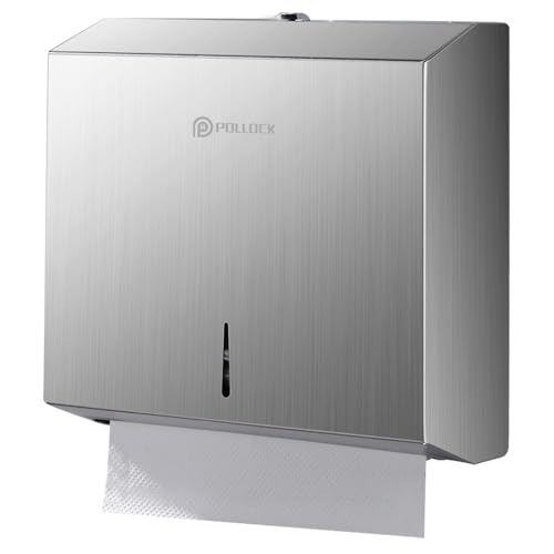 Pollock Paper Towel Dispenser Wall Mount,SUS 304 Stainless Steel - color: Blk-5823-silver