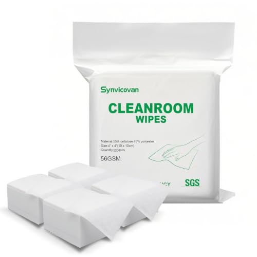 Cleanroom Wipes 4"x4" (1200 Pcs,Grade B, 56GSM) - size: 4"×4" (Pack of 1200)