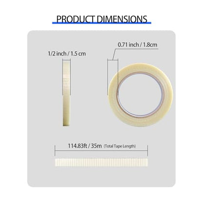 Mesh Fiberglass Strapping Tape Heavy Duty Clear Packing 1/2 Inch x 38 Yards - size: 1/2in x 35yard