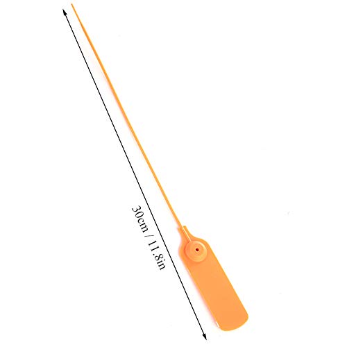 100Pcs 11.8in Cable Zip Ties, Pull Tite Self Locking Security Tags Plastic Tamper Seal Tags Disposable Tamper Proof Portable Zip Lock Tamper Seals (Orange)