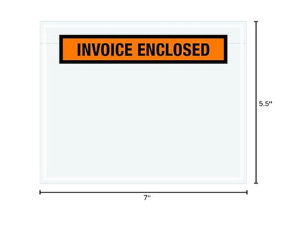 Tape Logic TLPL23 "Invoice Enclosed" Envelopes, Panel Face, 7" x 5 1/2", Orange (Pack of 1000)