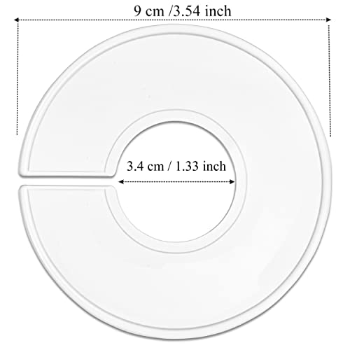AMT 40 Pack Closet Dividers, Clothing Dividers, Round Clothes Size Dividers for Closets with Double Ended Marker Pen (Blank) (40 Pack- White) - size: 40 Pack - White