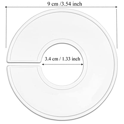 AMT 50 Pack Closet Dividers, Clothing Dividers, Round Clothes Size Dividers for Closets with Double Ended Marker Pen (Blank) (50 Pack) - size: 50 Pack - White