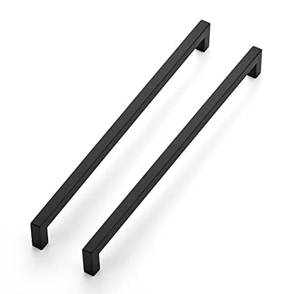 Ravinte Matte Black Cabinet Handles Square Pulls 12-3/5 Inch 10 Pack - size: 13 Inch (12-3/5 Inch Hole Center)