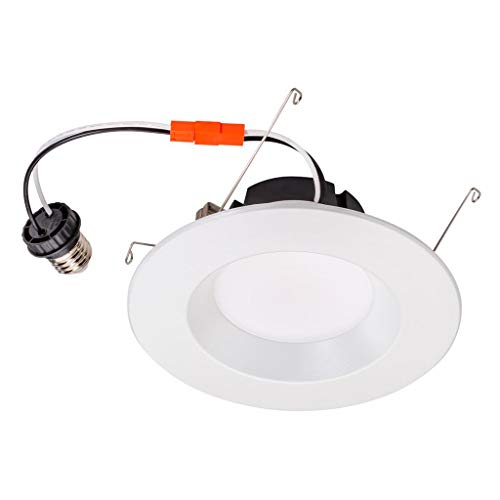 Topaz Round 6 Inch LED Recessed Retrofit Downlight, 9 W, Smooth Trim, 5CCT Selectable 2700K,3000K,3500K,4000K,5000K, White