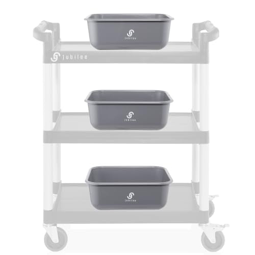 Jubilee 4-Pk Plastic Storage Bin, 11L Gray Commercial Busser Utility Tub - color: Gray, size: 11 L