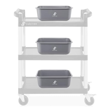 Jubilee 4-Pk Plastic Storage Bin, 11L Gray Commercial Busser Utility Tub - color: Gray, size: 11 L