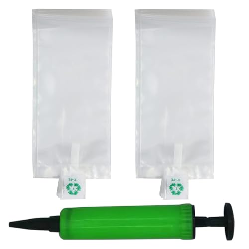 MIUPOO Clear Plastic Inflatable Air Packaging Protector Bag with Free Pump, Air Cushion Blocking Packaging Bag, 4x8 Inches, 200 Pieces - size: 4x8×200 Inches