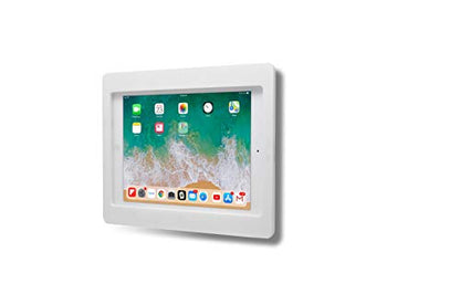 Anti-Theft Acrylic VESA Enclosure for Apple iPad 5/6 9.7" with Free Wall Mount Kit & 90-Degree Angle Charge Cable (iPad 5/6 9.7", White) - color: White, size: iPad 5/6 9.7"