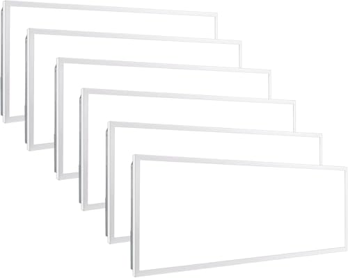2x4 FT LED Light Flat Panel, 78W High Brightness 9750lumens 6500K, Dimmable (0-10V) Recessed Drop Ceiling Lights, Lay in Fixture for Office Shop Commercial Warehouse Fixture, 120-277V, ETL 6PACK