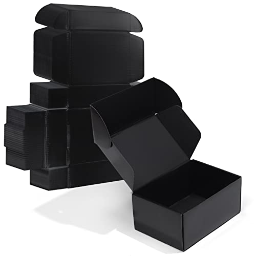 ZBEIVAN 9x6x4 Black Small Shipping Boxes, 20 Packs Corrugated Cardboard Mailer Boxes for Packaging Small Business Mailing Gifts Wrap Boxes with Lids - color: black, size: 9x6x4
