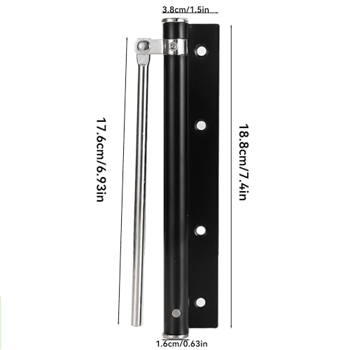 Automatic Door Closer, Adjustable Force and Speed, 120 lb, Black - color: Matte Black