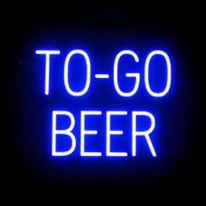 SpellBrite LED Neon TO-GO BEER Sign for Business - Blue, 20" x 15" - color: Blue, size: TO-GO BEER (20"x15")