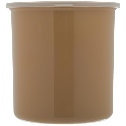 Carlisle FoodService Products Classic Round Storage Container Crock with Lid for Kitchen, Restaurants, Home, Plastic, 2.7 Quarts, Beige