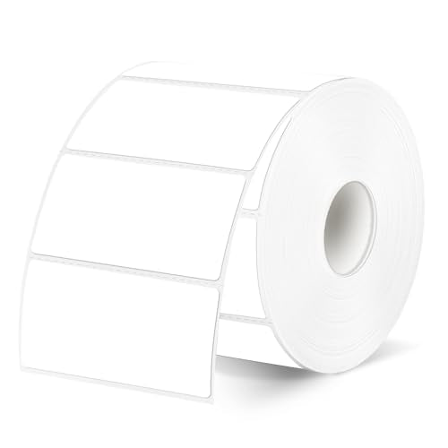 2"x1" Thermal Sticker Labels, White Self-Adhesive Barcode Label Paper for Direct Thermal Printer, Waterproof Multi-Purpose Rectangle Address Shipping Mailing Stickers, 300 Sheets/Roll - color: White, size: 2"x 1"