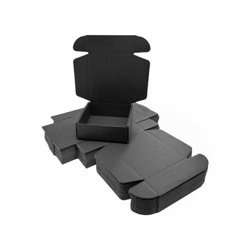 50 Pack 6.3x6x1.6 in Black Shipping Boxes - color: Black, size: 6.3x6x1.6 in