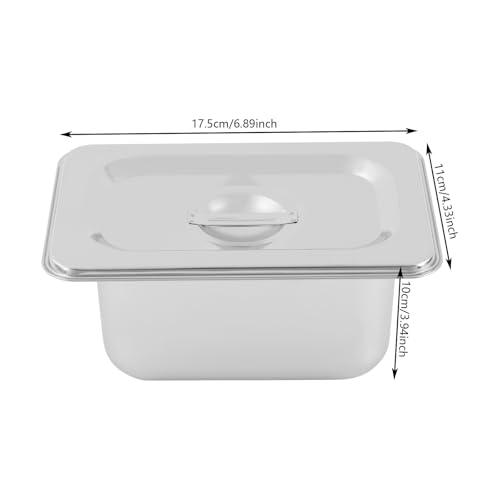 6 Pack Stainless Steel Hotel Pans with Lids, 1/9 Size or 1/4 Size Commercial Metal Food Catering Trays for Steam Table, Buffet Serving, Food Storage & Preparation (1/9 Size 2.7Qt) - size: 1/9 Size 2.7Qt
