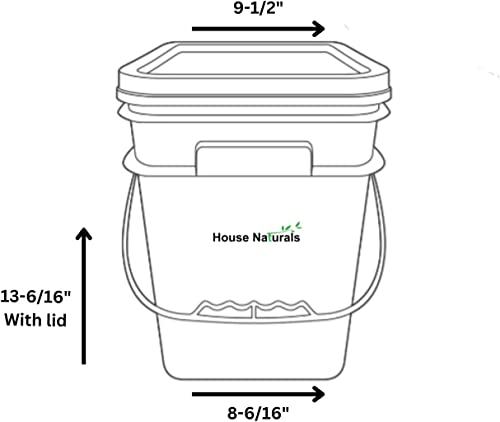 House Naturals 4 Gallon Square Food Grade Bucket Pail with Plastic Handles and Lid (Pack of 3) Made in USA containers (Aqua/Blue/Gray) - color: Aqua/Blue/Gray