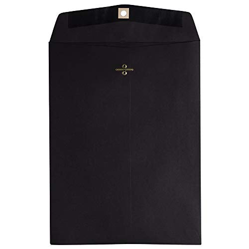 JAM PAPER 9 x 12 Open End Catalog Envelopes with Clasp Closure - Smooth Black - 25/Pack - color: Black, size: Pack of 25