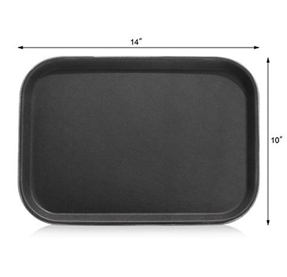 New Star Foodservice Restaurant Grade Non-Slip Tray, Plastic, Rubber Lined, Rectangular, 10-Inch x 14-Inch, Black - color: Black, size: 10-Inch x 14-Inch