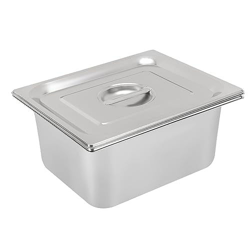 DYNAMI 1/2 Size Hotel Pan with Lid, 4" Perforate Pan+6" Steam Table Pan