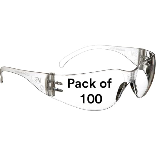 3M Safety Glasses, Virtua Protective Eyewear, Clear Lens, Clear Frame - size: 100 count