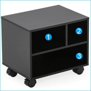 FITUEYES Mobile Printer Stand with Storage, Wood Small Printer Table, Black - color: Black