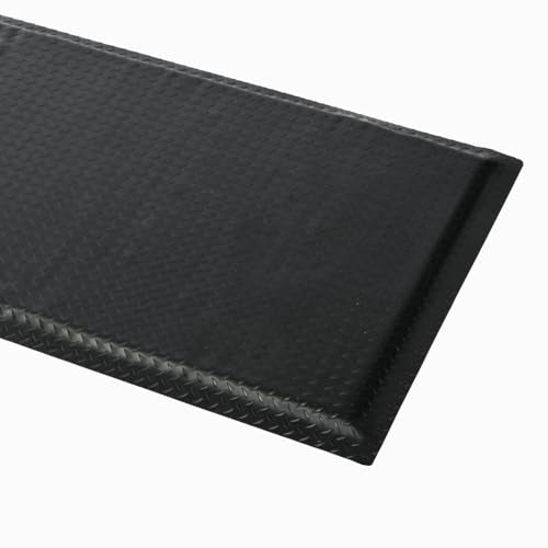 Anti Fatigue Mat 3x5Ft 15/16" Thick Soft Sponge Ergonomic Mat Black - size: 59.9"L x 36.2"W x 0.9"Th